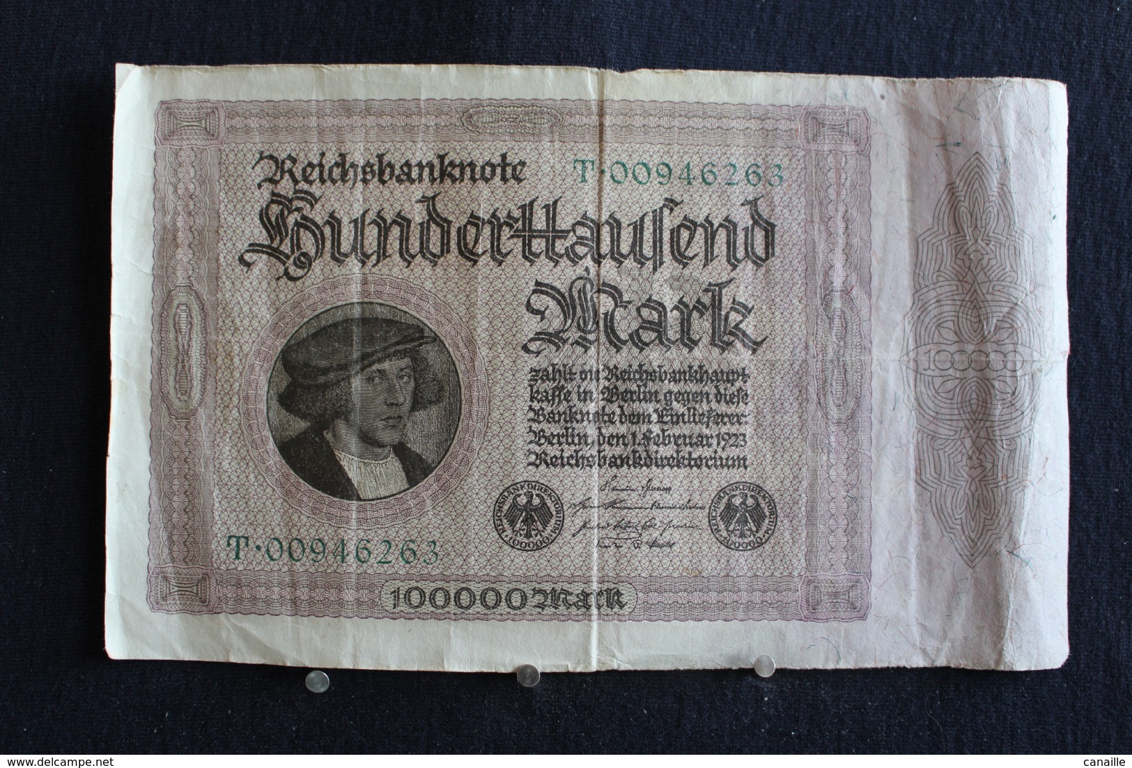 98 /  Allemagne,  1918-1933 : République De Weimar  Reichsbanknote  100000 Mark  - 1923 /  N°  T. 00946263 - 100000 Mark