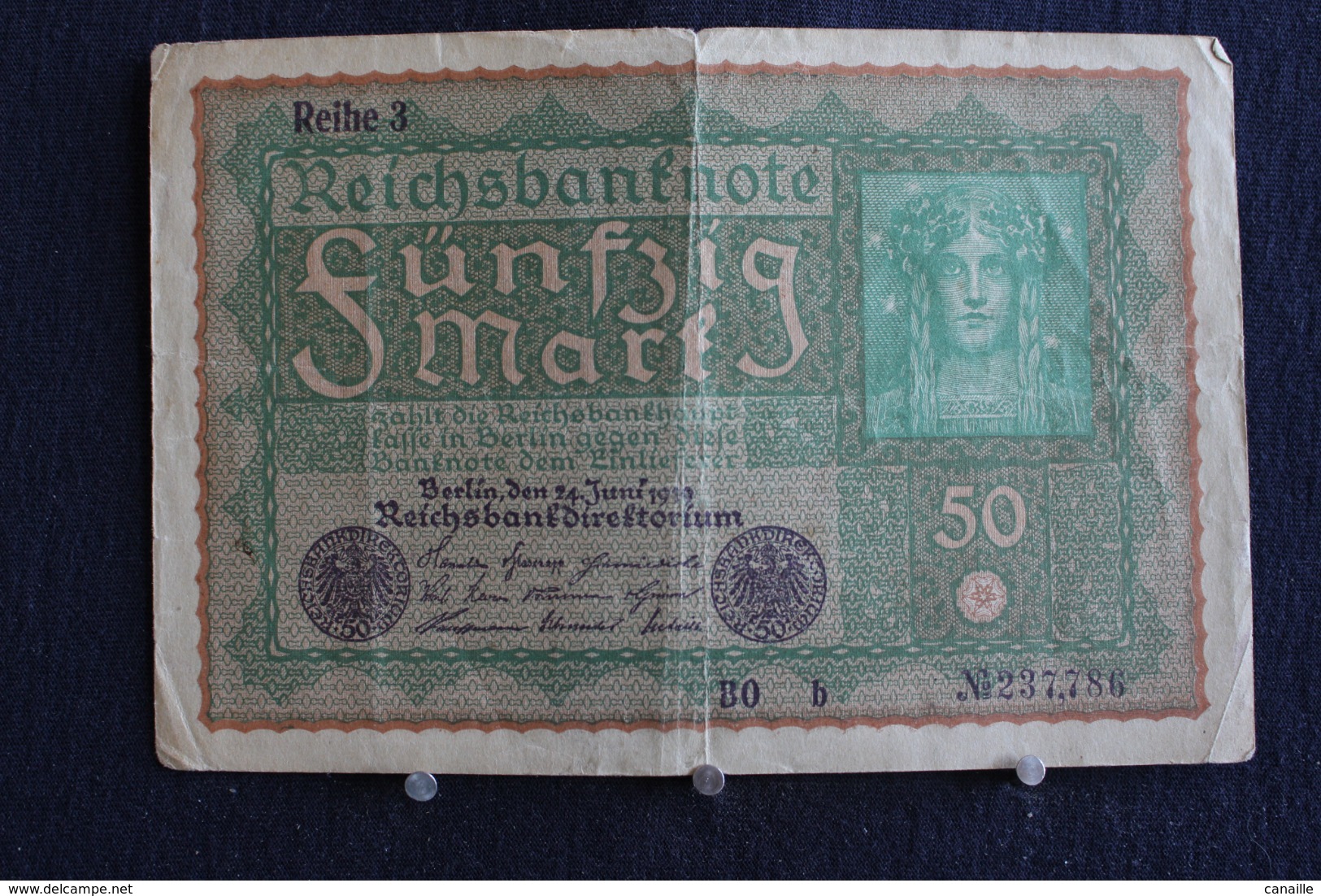 101 /  Allemagne,  [ 3] 1918-1933 : République De Weimar  Reichsbanknote  50 Mark - 1919   /  N° 237,786 - 50 Mark