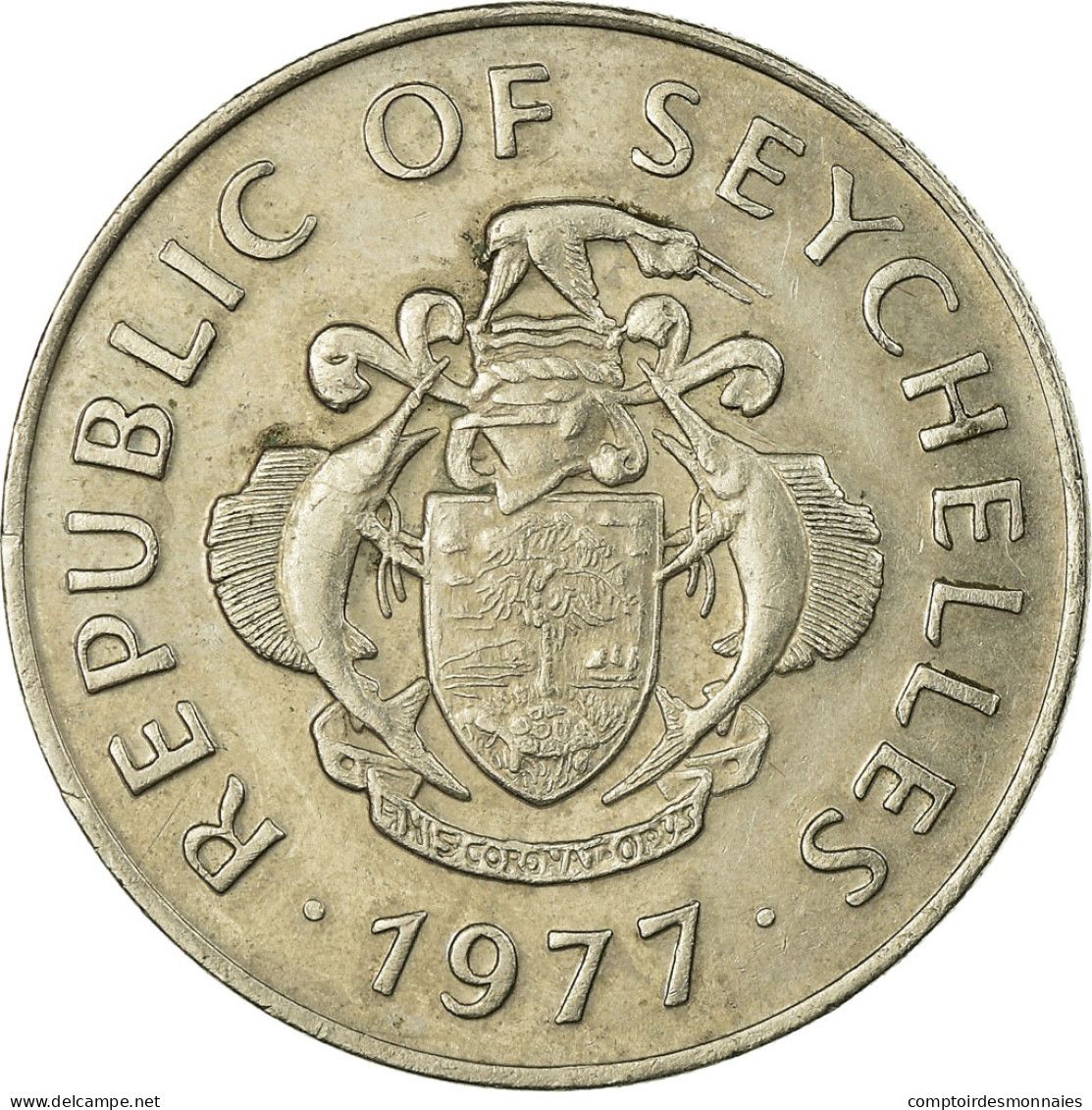 Monnaie, Seychelles, Rupee, 1977, British Royal Mint, TB+, Copper-nickel, KM:35 - Seychellen