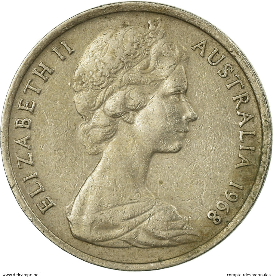 Monnaie, Australie, Elizabeth II, 5 Cents, 1968, Melbourne, TB+, Copper-nickel - Victoria