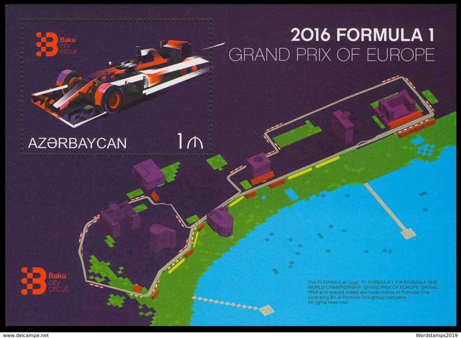 2016	Azerbaijan 	1165/B169	Formula 1. European Grand Prix - Voitures