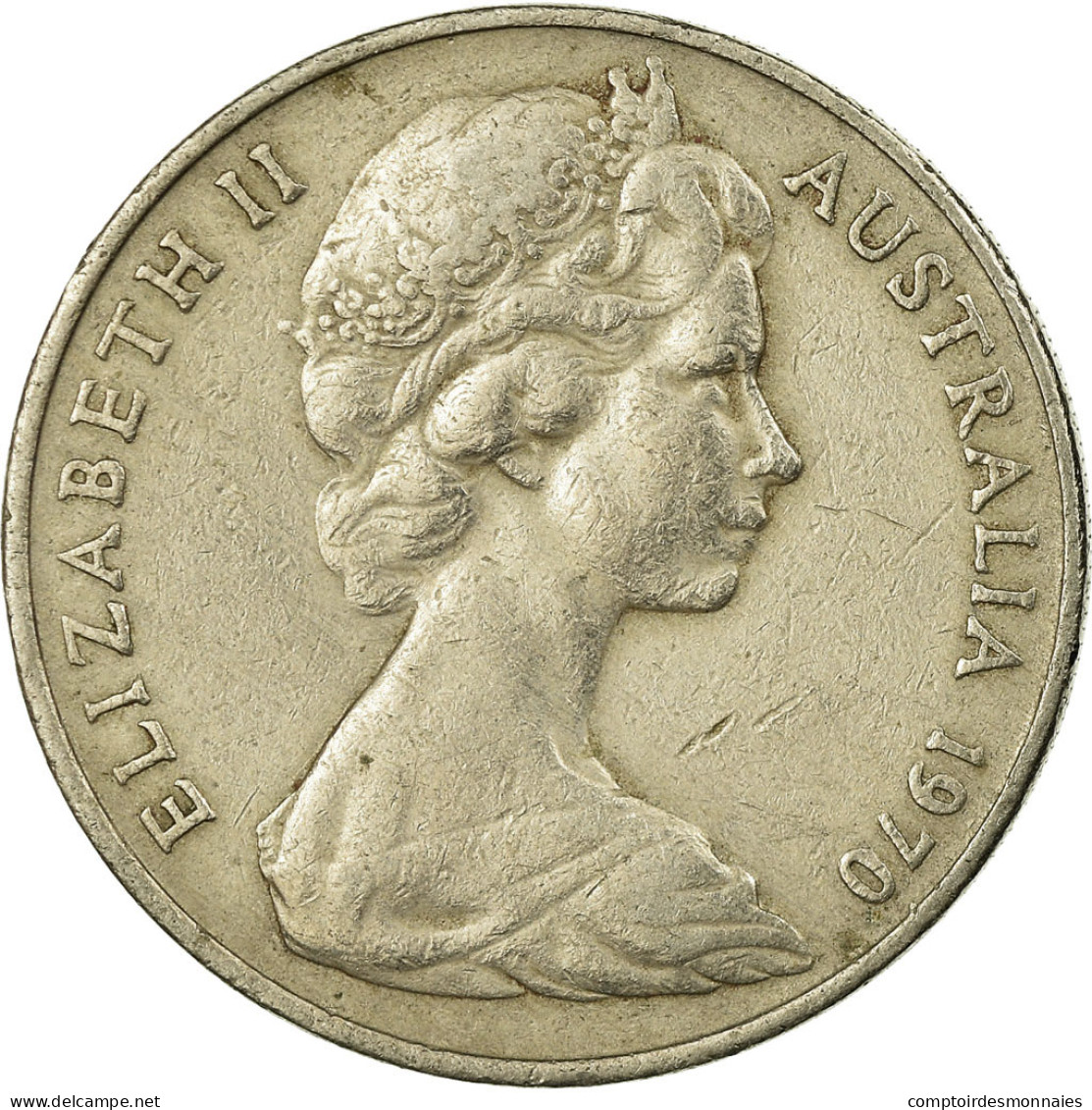 Monnaie, Australie, Elizabeth II, 20 Cents, 1970, Melbourne, TB+, Copper-nickel - Victoria