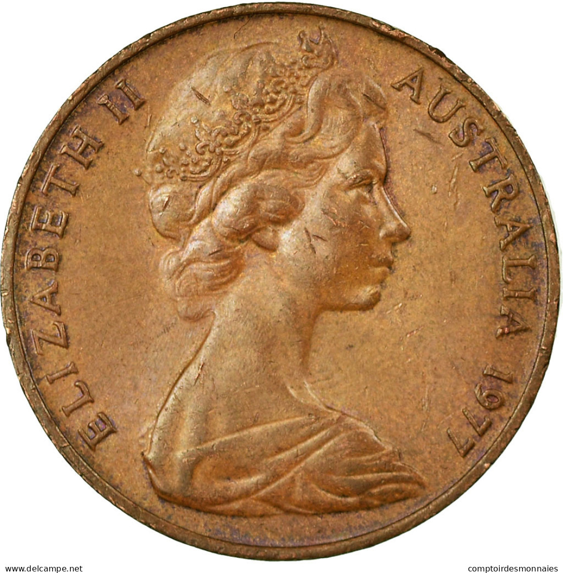 Monnaie, Australie, Elizabeth II, 2 Cents, 1977, Melbourne, TB+, Bronze, KM:63 - Victoria