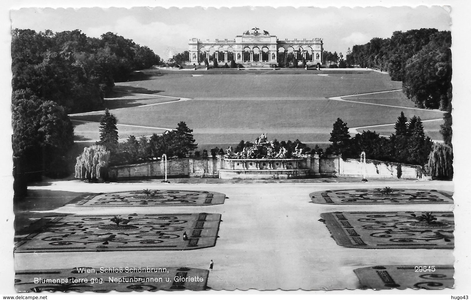 (RECTO / VERSO) WIEN EN 1955 - SCHLOSS SCHÖNBRUNN - BELLE FLAMME - FORMAT CPA VOYAGEE - Château De Schönbrunn