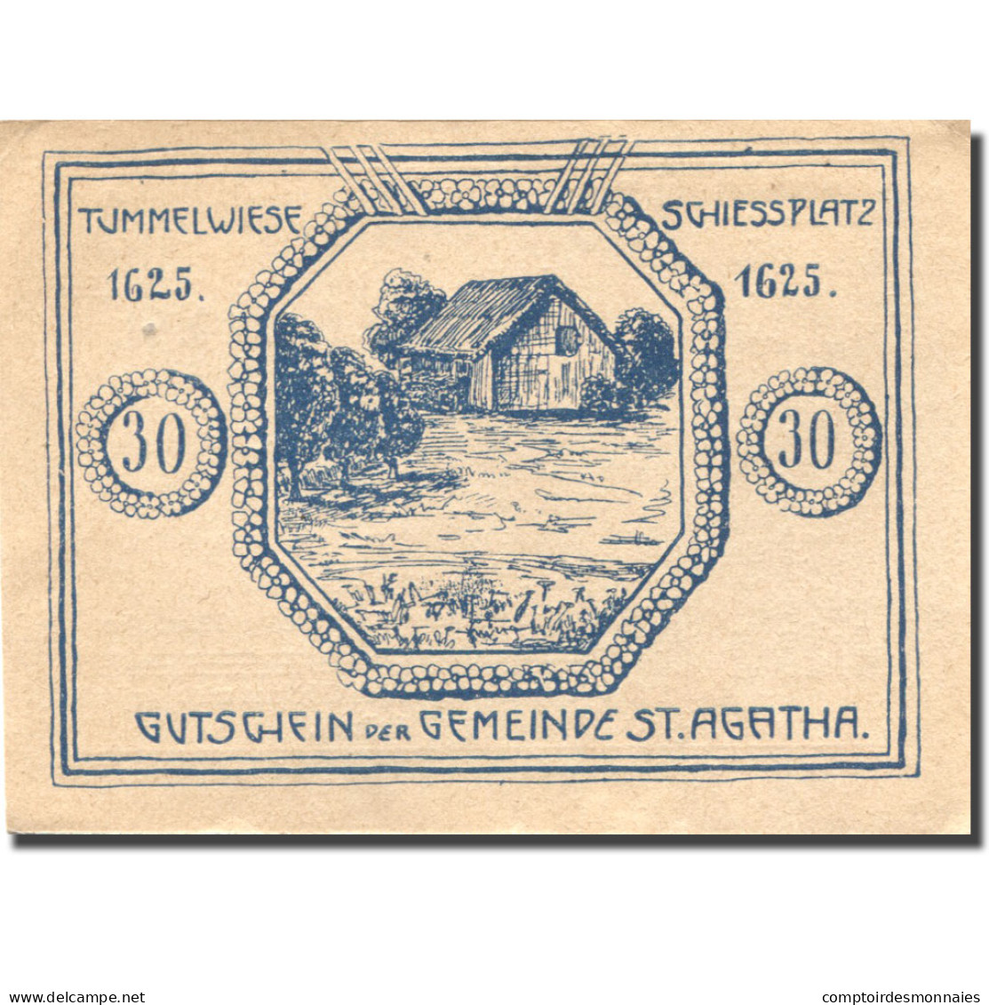 Billet, Autriche, St Agatha, 30 Heller, Ferme 1920-07-11, SPL Mehl:FS 877Ia - Autriche