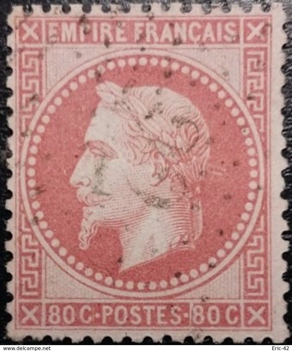 FRANCE Y&T N°32a Napoléon 80c Rose Carminé. Oblitéré étoile De Paris N°22 - 1863-1870 Napoleon III With Laurels