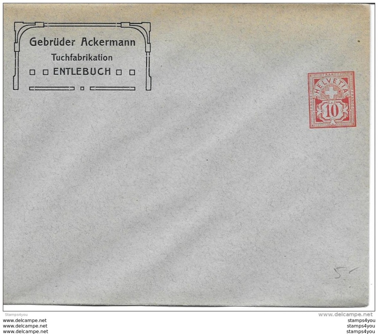 88 - 20 - Entier Postal Privé Neuf "Gebrüder Ackermann Entlebuch" - Postwaardestukken
