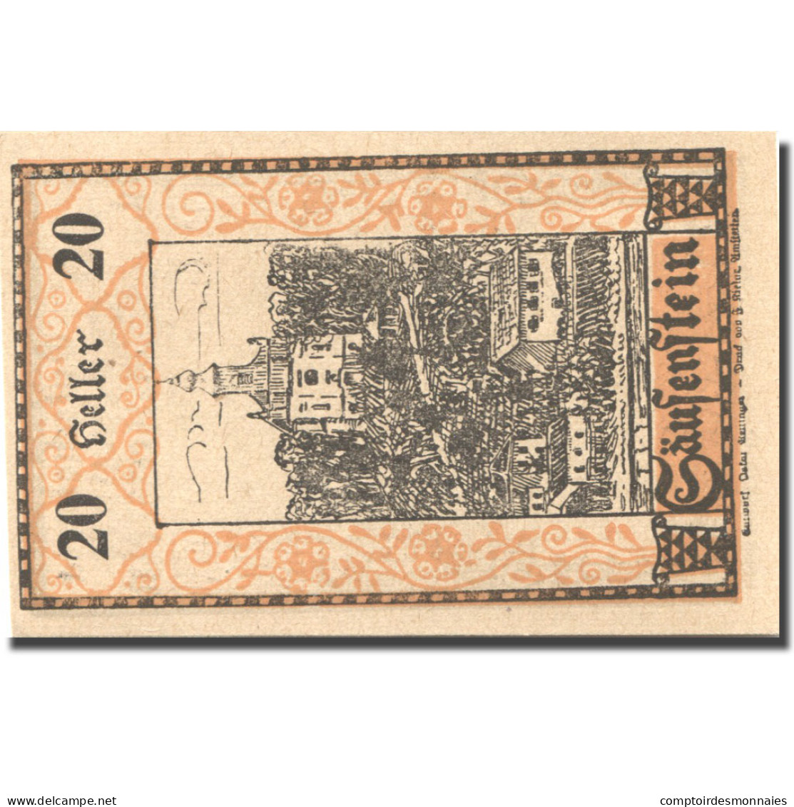 Billet, Autriche, Säusenstein, 20 Heller, Eglise, 1920 SPL Mehl:FS 950a - Autriche