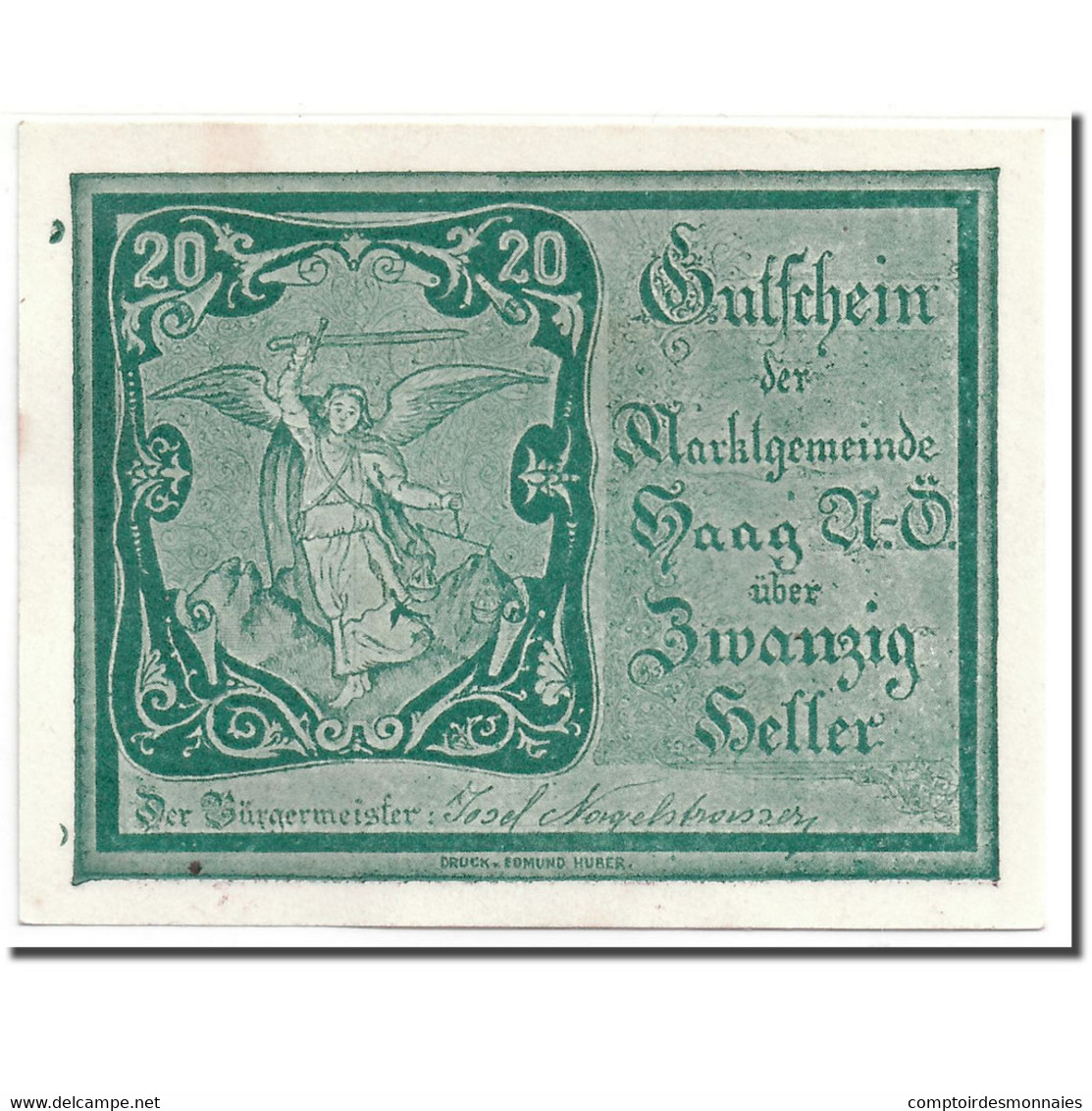 Billet, Autriche, Haag, 20 Heller, Ange, 1920, 1920-12-31, SPL, Mehl:FS 318Vb - Austria