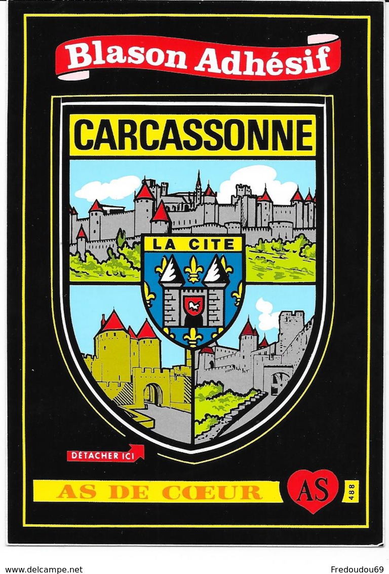 Carte Postale Blason Adhésif Carcassonne - Carcassonne