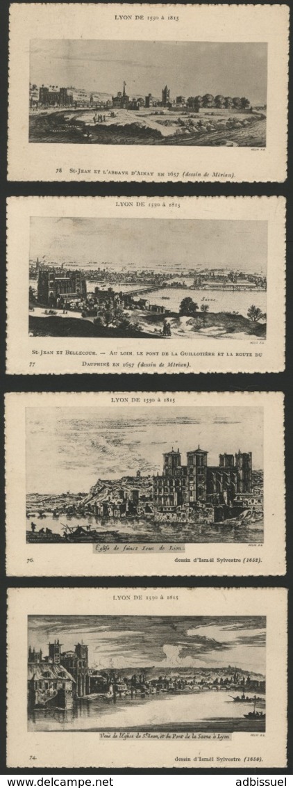"LYON DE 1550 à 1815" Ensemble De 12 Cartes Avec Des Vues Anciennes Numérotées Et Légendées. Editions Goutagny à Lyon. - Other & Unclassified