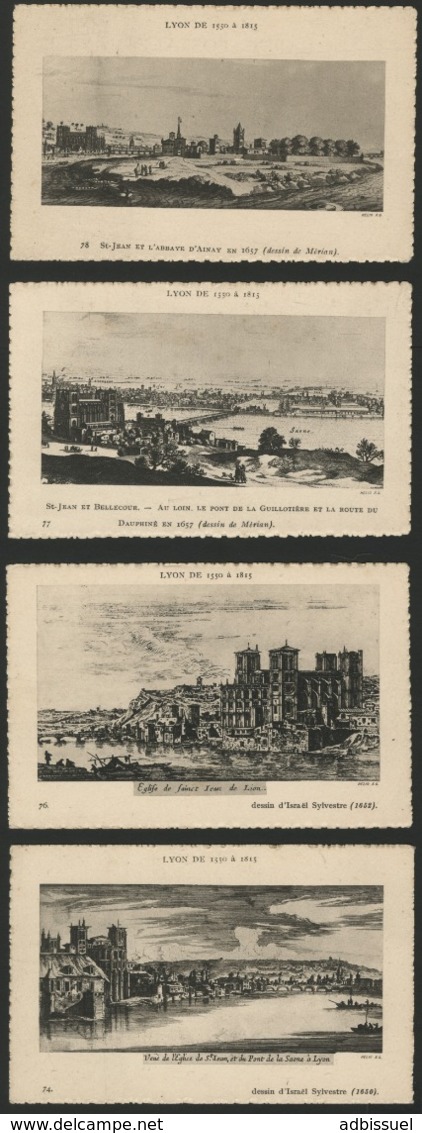 "LYON DE 1550 à 1815" Ensemble De 12 Cartes Avec Des Vues Anciennes Numérotées Et Légendées. Editions Goutagny à Lyon. - Autres & Non Classés