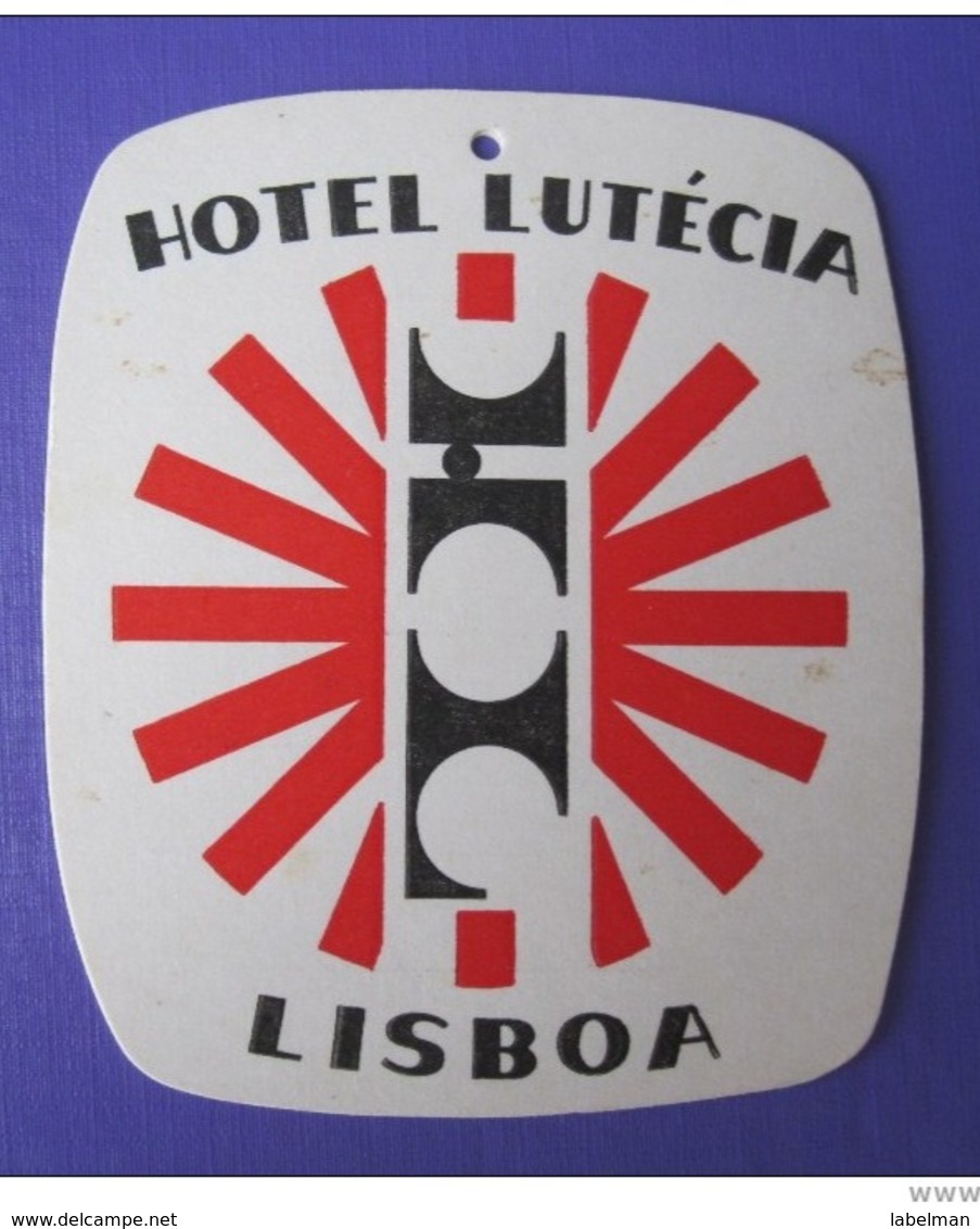 HOTEL PENSAO RESIDENCIAL LUTECIA LISBOA TAG DECAL STICKER LUGGAGE LABEL ETIQUETTE AUFKLEBER PORTUGAL - Hotel Labels