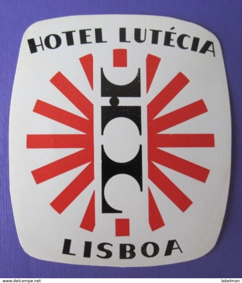 HOTEL PENSAO RESIDENCIAL LUTECIA LISBOA LISBON DECAL STICKER LUGGAGE LABEL ETIQUETTE AUFKLEBER PORTUGAL - Hotel Labels