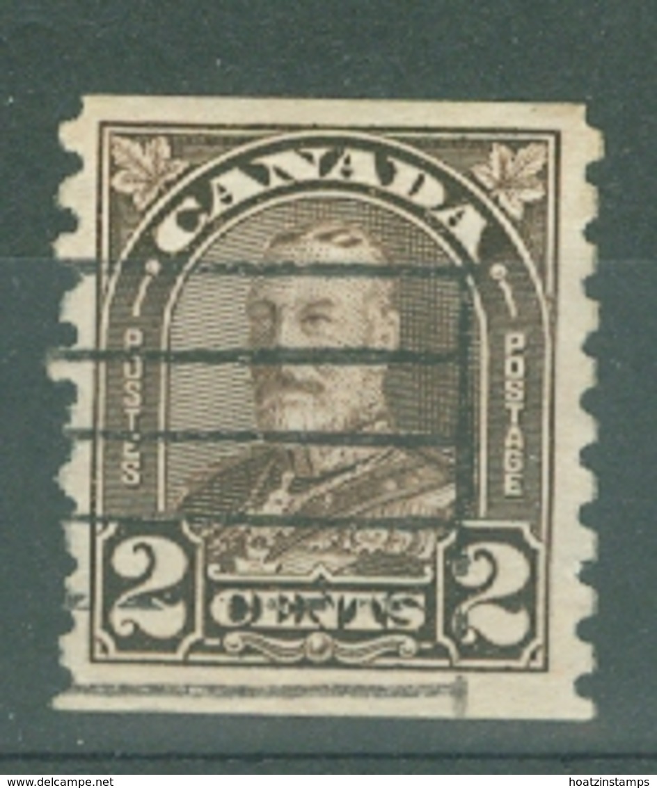 Canada: 1930/31   KGV - Coil   SG308a    2c   Deep Brown   [Imperf X Perf 8½][Cockeyed King]   Used - Used Stamps