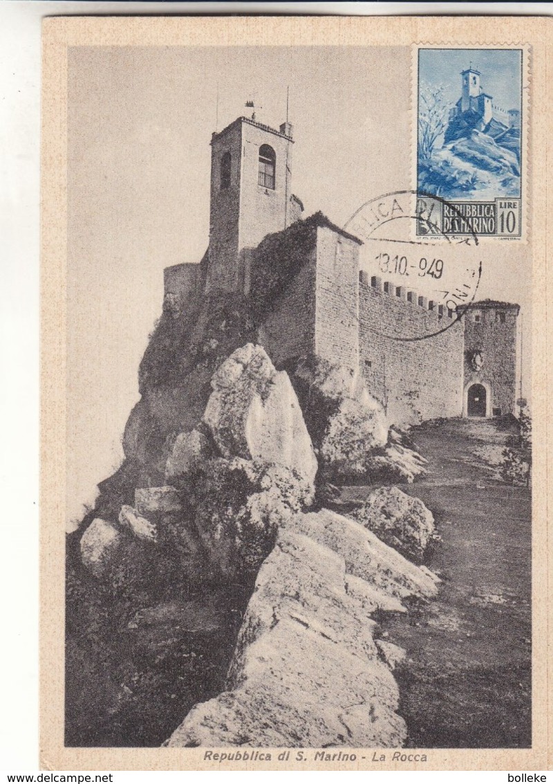 Saint Marin - Carte Postale De 1949 - Oblit Republica Di San Marino - Carte Maximum  ? - Lettres & Documents