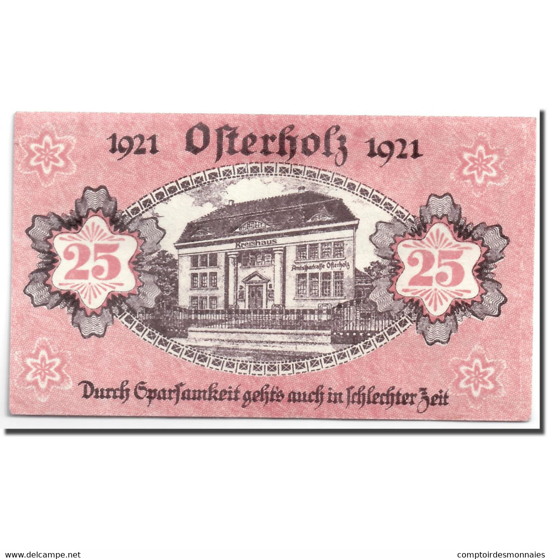 Billet, Allemagne, Osterholz, 25 Pfennig, Batiment, 1921, 1921-05-31, SPL - Andere & Zonder Classificatie