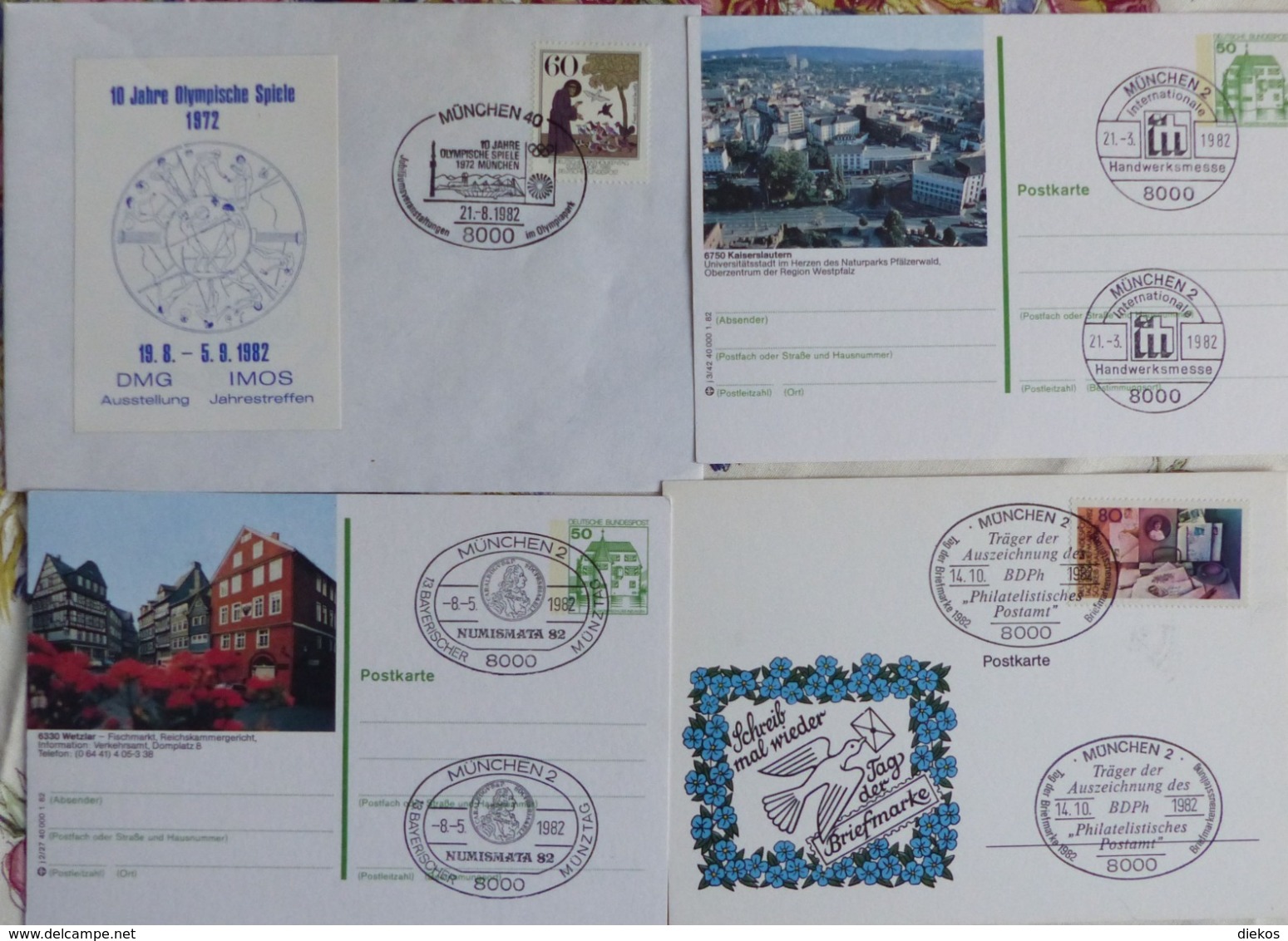 4 Briefe Sonderstempel Veranstaltungen SST München 1982    #cover 5040 - Sammlungen (ohne Album)