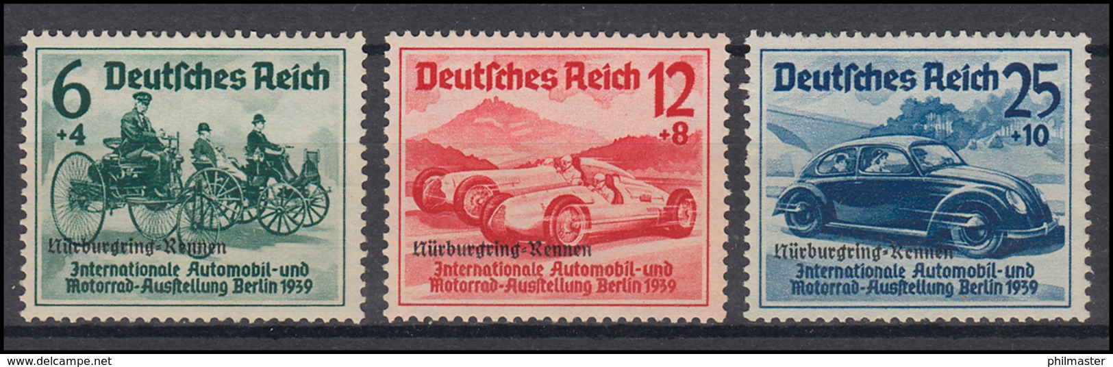 695-697 Nürburgring-Rennen Mit Aufdruck, Komplett, Satz Mit Falzrest * - Sonstige & Ohne Zuordnung