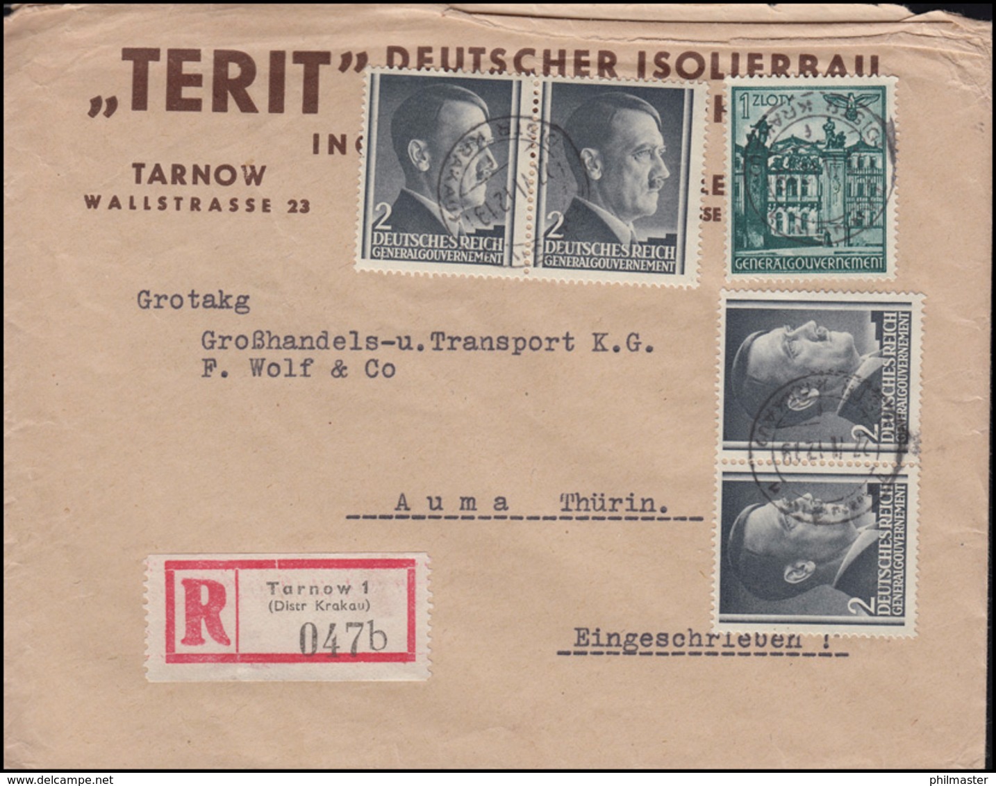 Generalgouvernement 70 Bauwerke + 4x 71 Hitler MiF R-Bf TARNOW 27.6.42 Nach Auma - Ocupación 1938 – 45