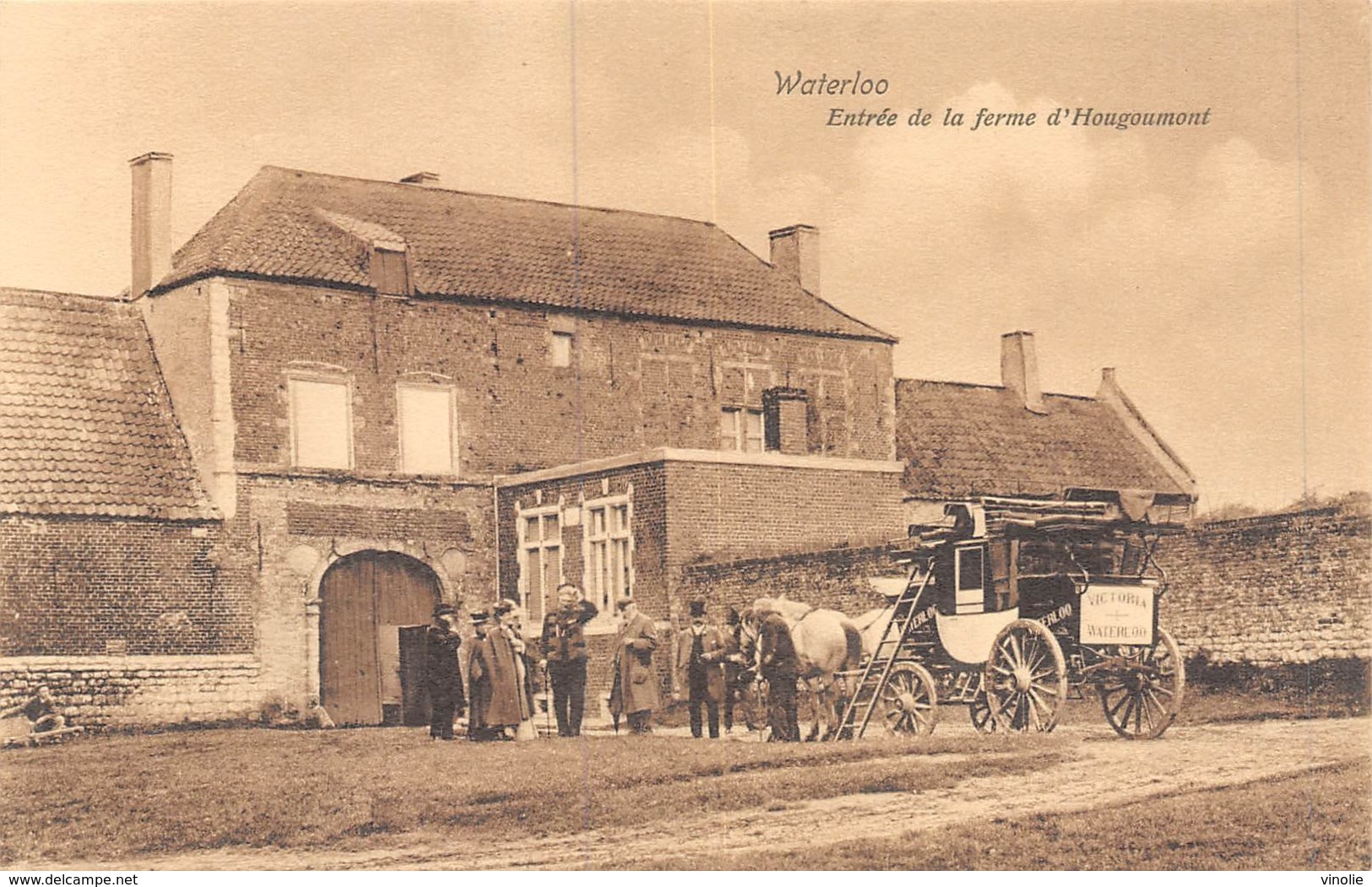 A-19-5416 : WATERLOO. FERME D(HOUGOUMONT. DILIGENCE. ATTELAGE - Waterloo