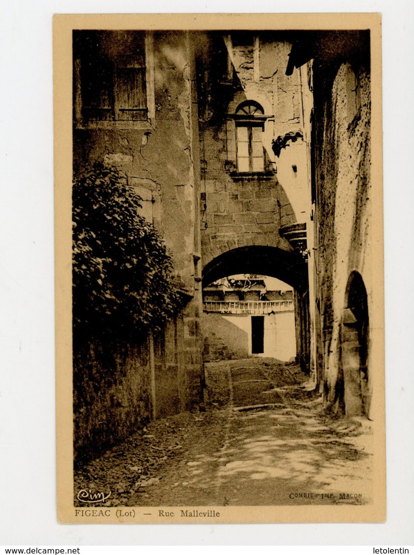 CPA: 46 - FIGEAC -  RUE MALLEVILLE - - Figeac