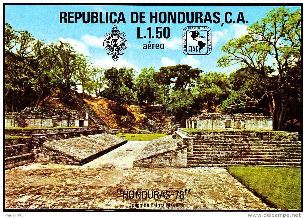 Honduras 1977 ** Bl.29  Sculpture Skulpturen Maya Kultur Archäologie Archaeology - Archaeology