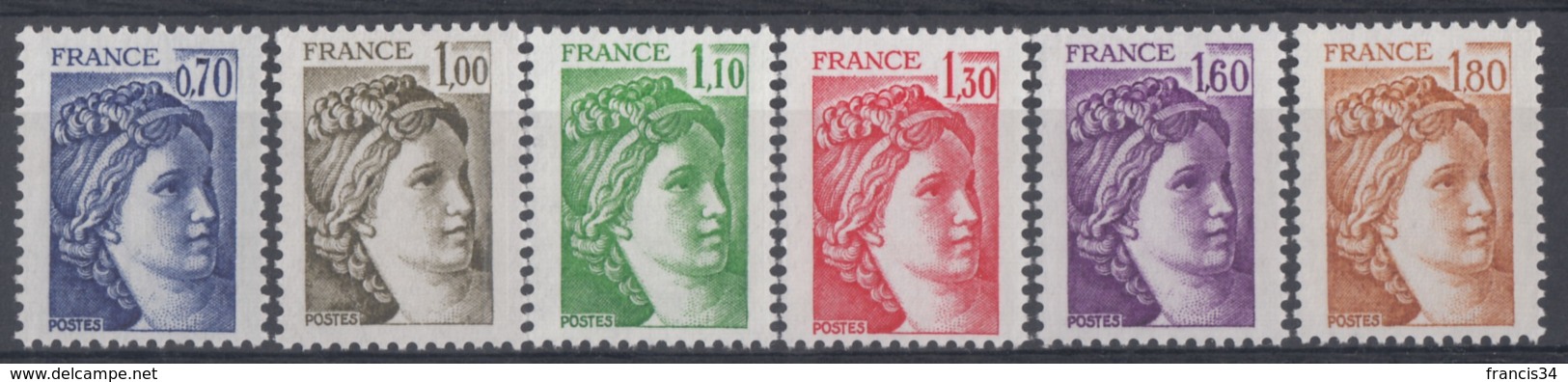 Du N° 2056 Au N° 2061 La Série En Gomme Tropicale - X X - ( F 592 ) - 1977-1981 Sabine De Gandon