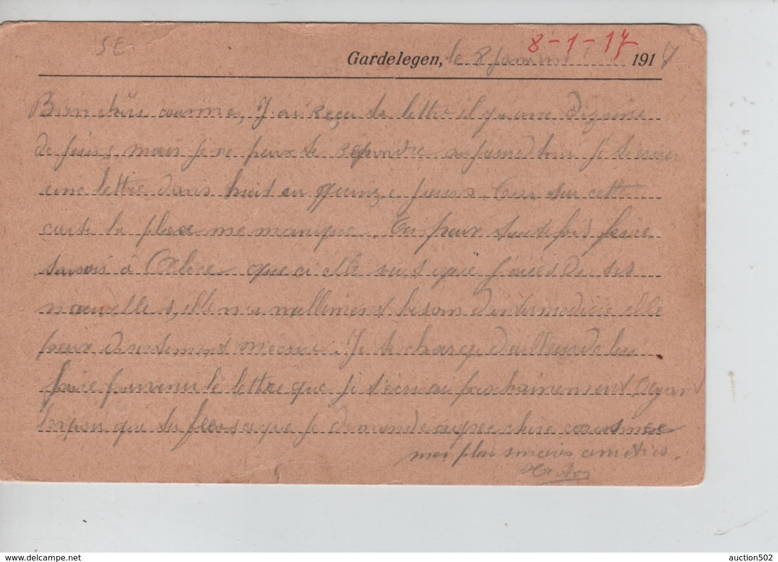 PR7442/ CP PDG-POW-KFS Camp Cde Gardelegen 1917 Censure Du Camp > Henripont - Prisonniers