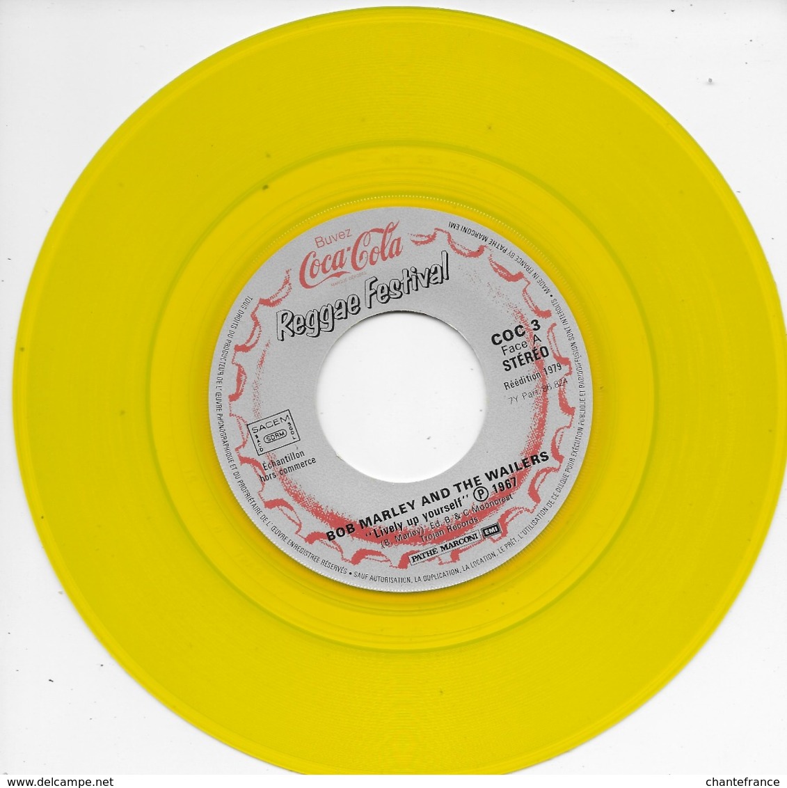 Bob Marley + Jimmy Cliff 45t. SP "reggae Festival" Disque Couleur Pub Coca Cola - Reggae