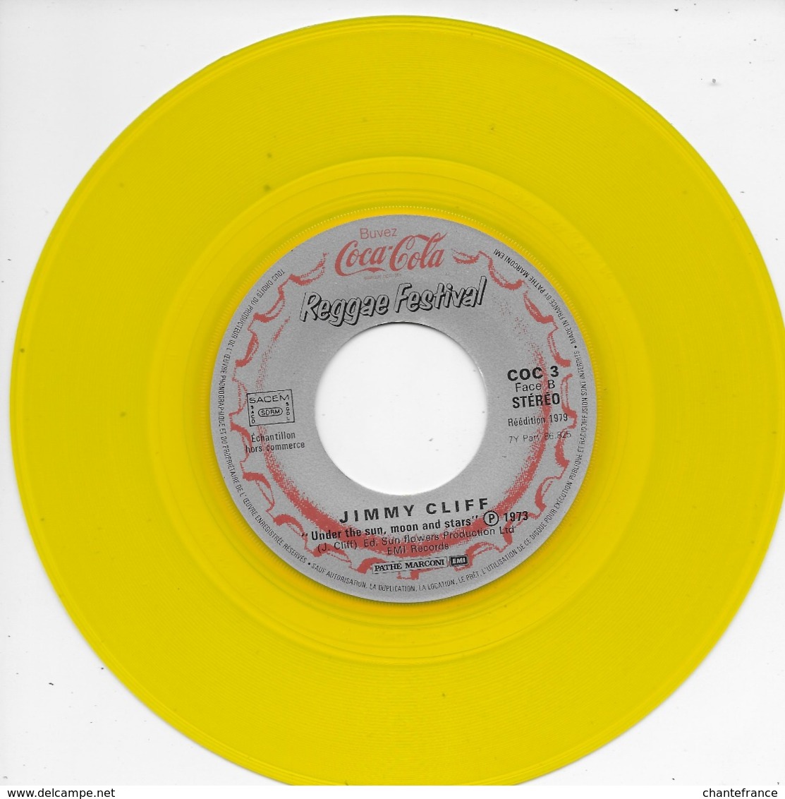 Bob Marley + Jimmy Cliff 45t. SP "reggae Festival" Disque Couleur Pub Coca Cola - Reggae