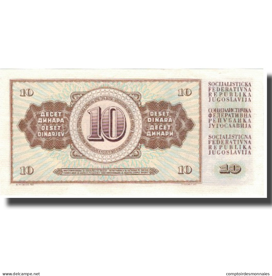 Billet, Yougoslavie, 10 Dinara, KM:82a, SUP - Yugoslavia