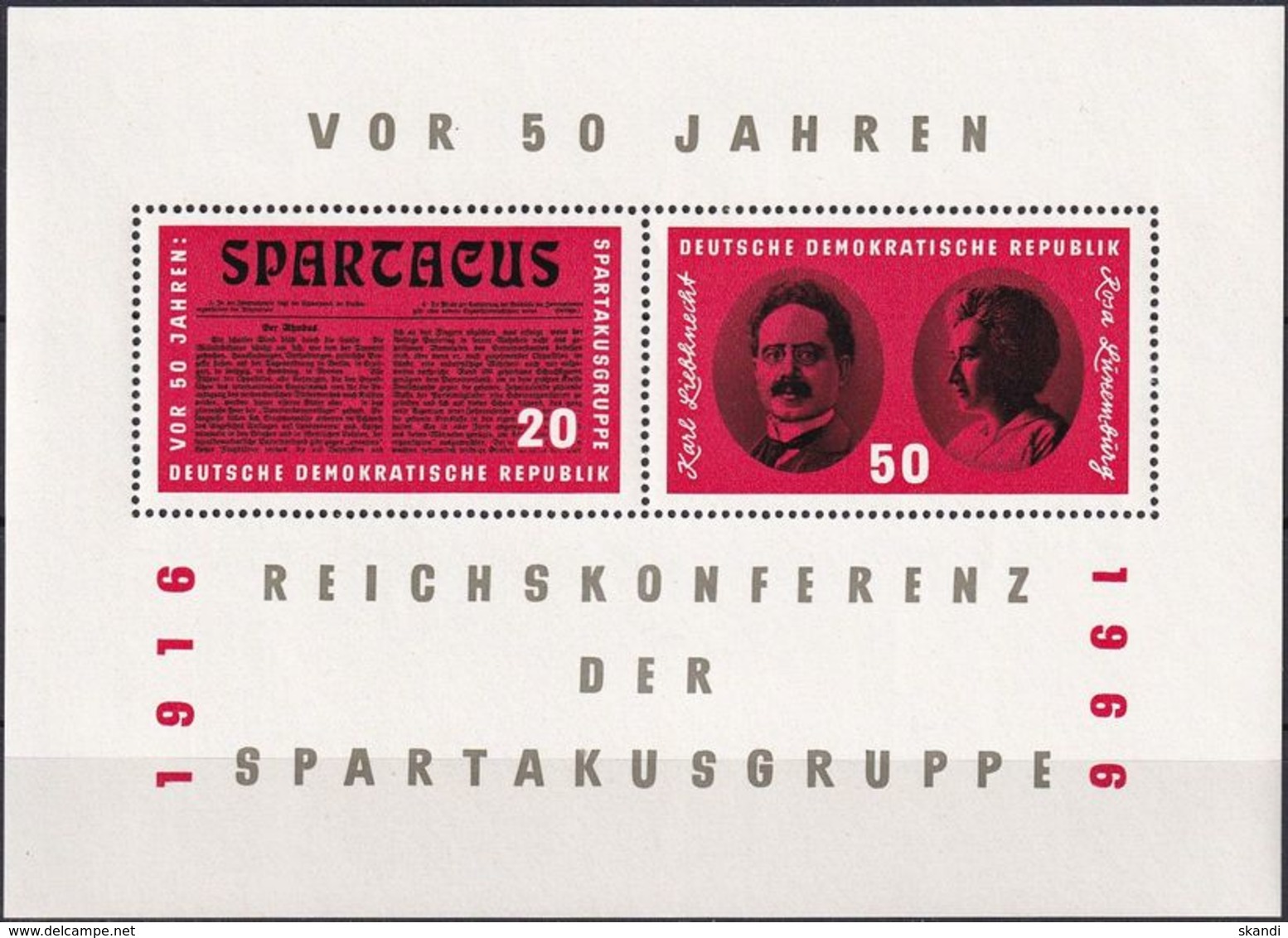 DDR 1966 Mi-Nr. Block 25 ** MNH - 1950-1970