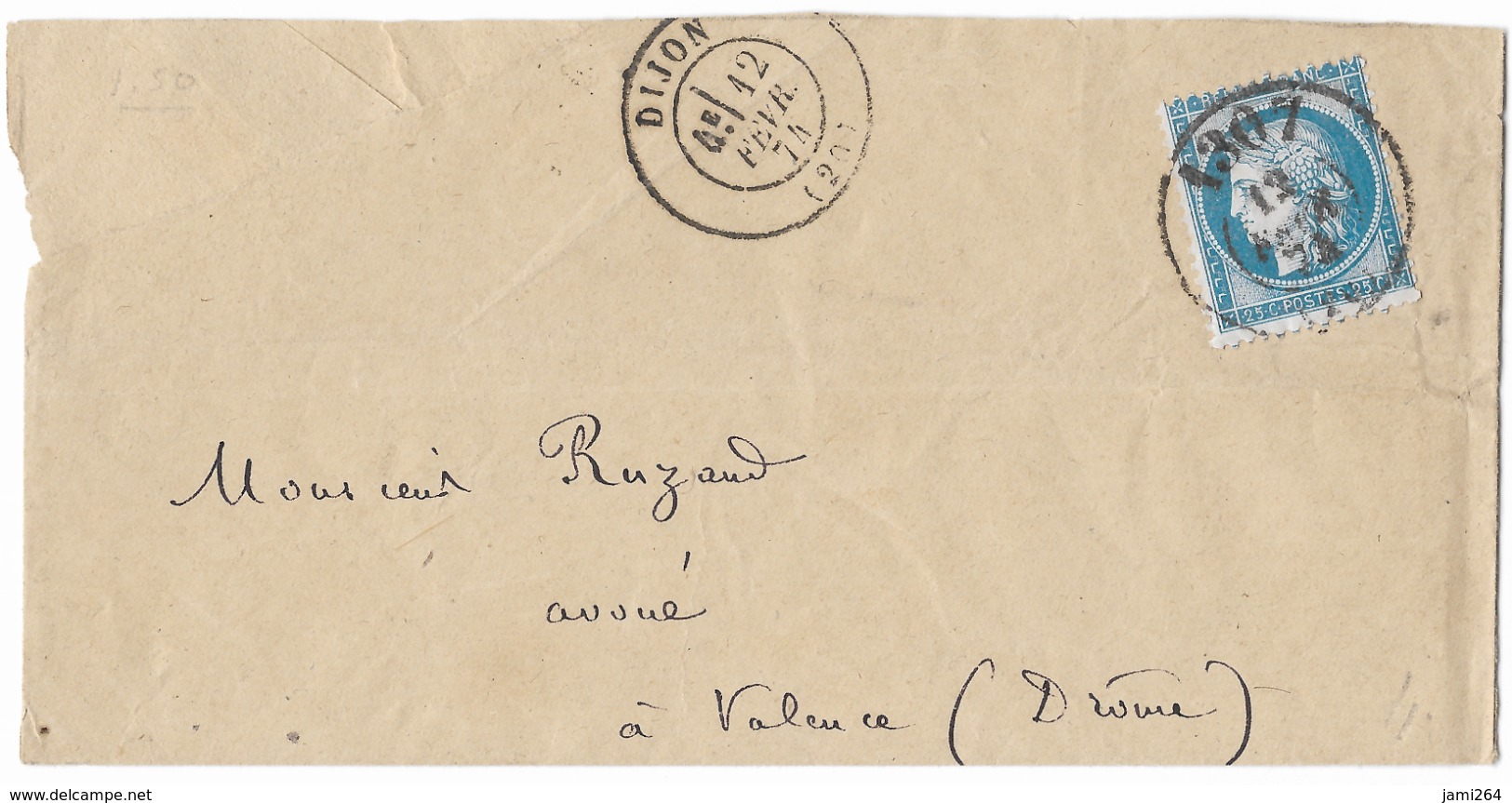 TIMBRE 60/1   ; LETTRE Avec Cachet 1307 (30 D3) ;TTB - 1871-1875 Ceres