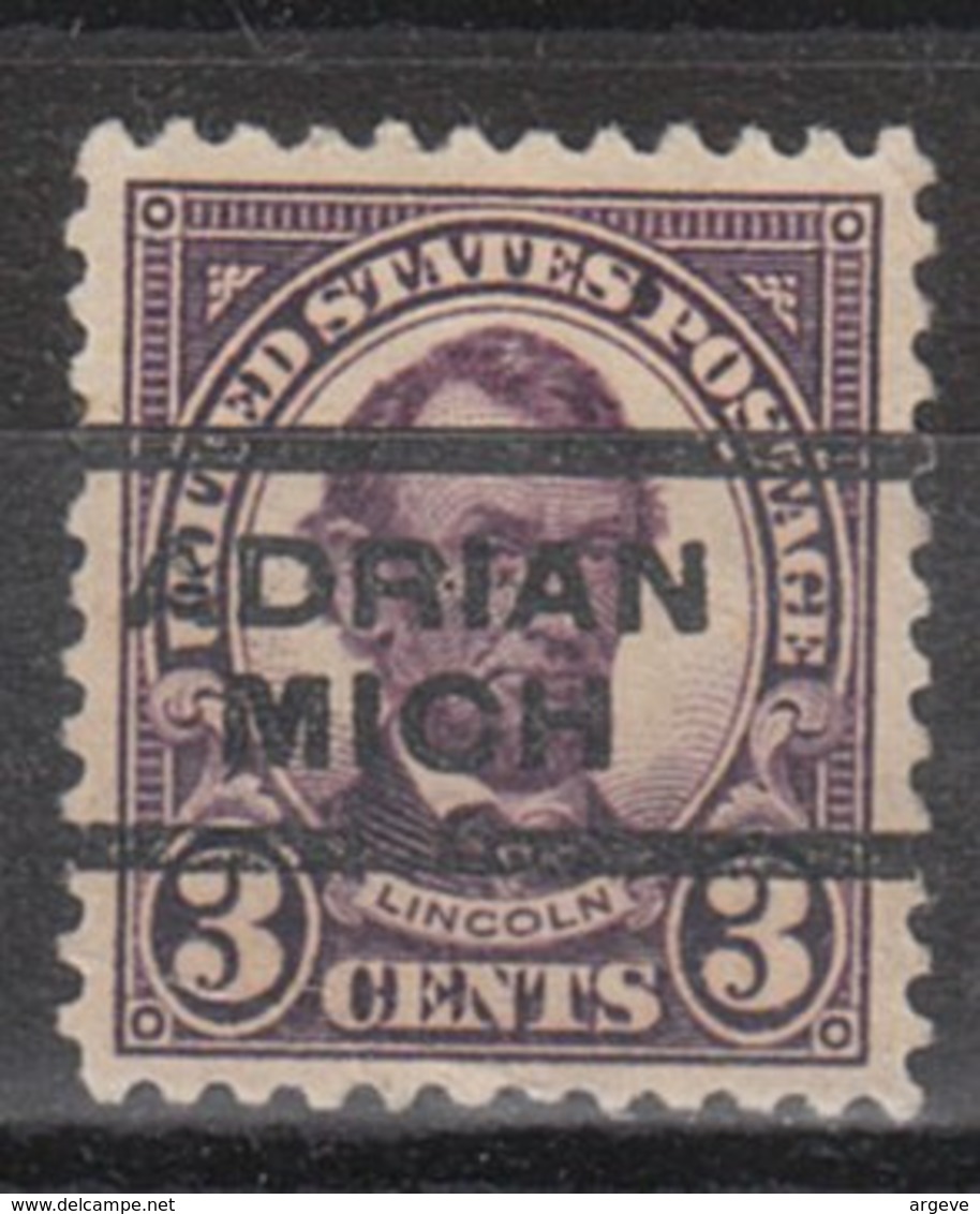 USA Precancel Vorausentwertung Preo, Locals Michigan, Adrian 555-L-3 E - Precancels