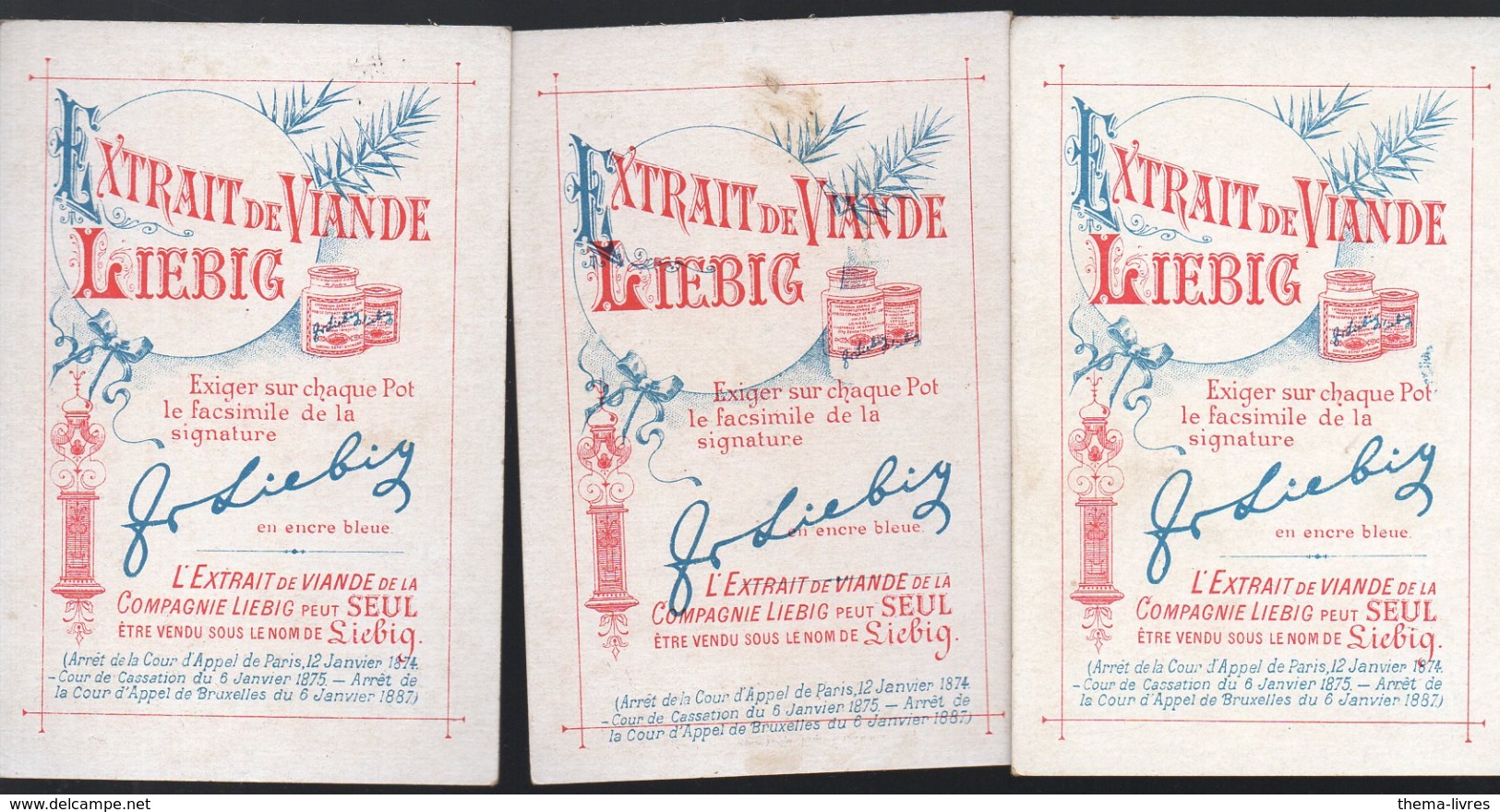 Chromos LIEBIG: Lot De 3 Chromos CALENDRIER Dont 1893 (PPP20741) - Liebig