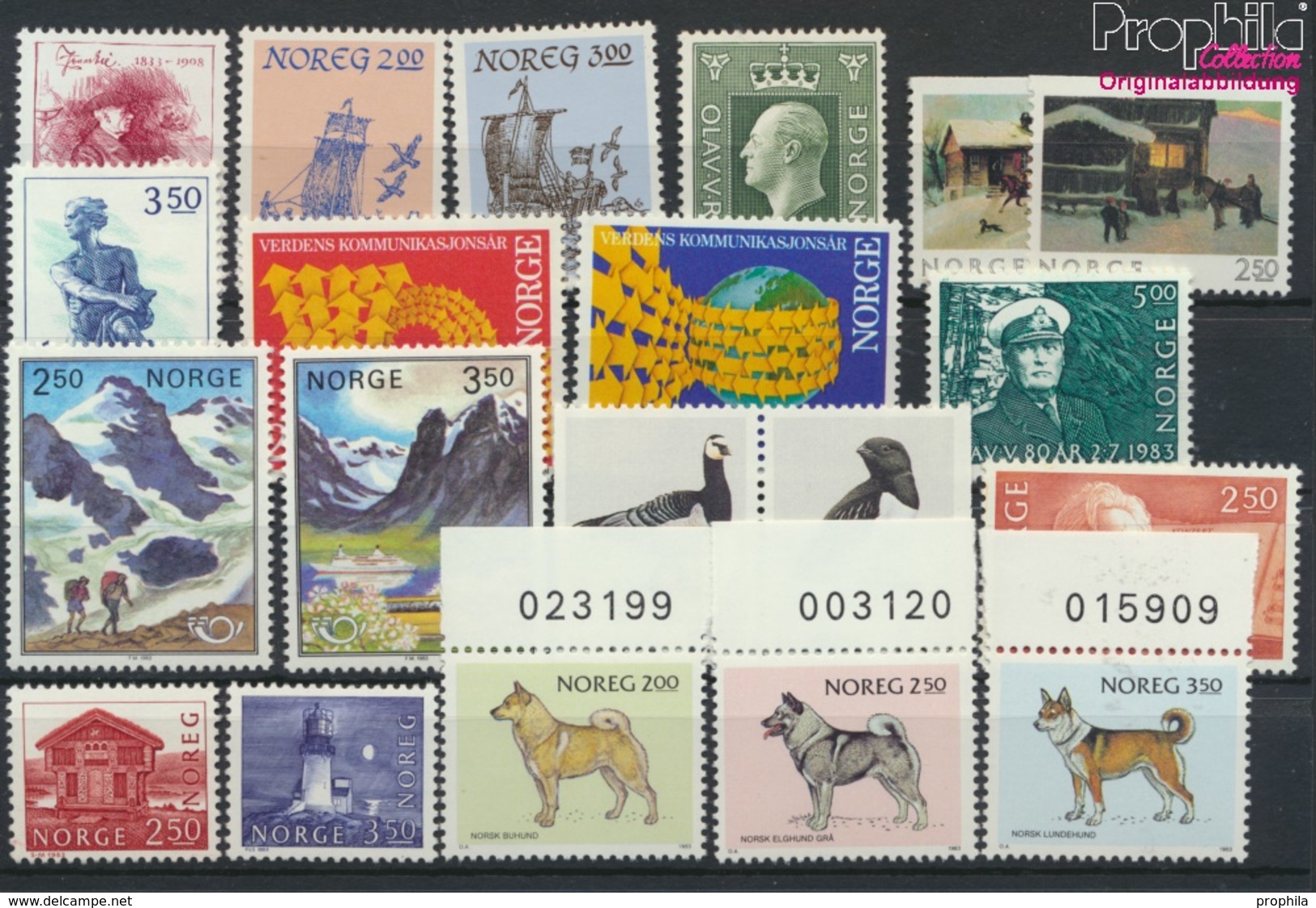 Norwegen Postfrisch Bauwerke 1983 Bauwerke, Hunde, Vögel, Boote U.a.  (9349300 - Ungebraucht