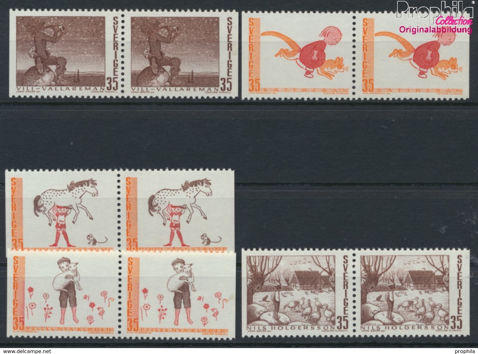 Schweden 657Dl/Dr-661Dl/Dr Waagerechte Paare (kompl.Ausg.) Postfrisch 1969 Kunstmärchen (9349262 - Ungebraucht