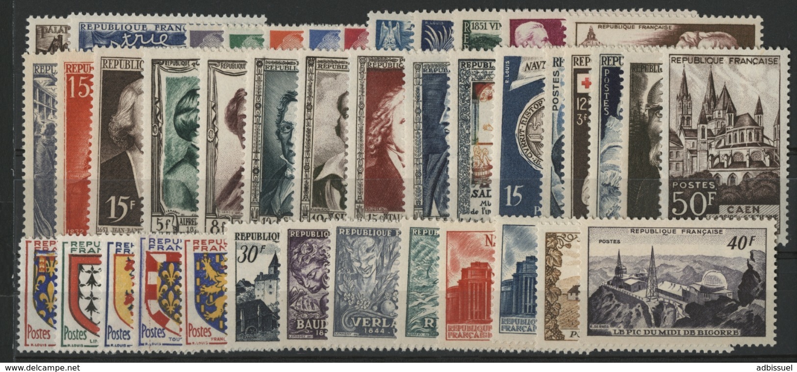 1951 ANNEE COMPLETE ** (MNH). Cote 150 €. N° 878 à 918 Soit 41 Timbres. TB. - 1950-1959