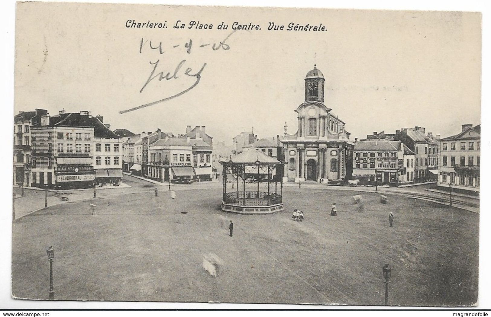 CPA PK  CHARLEROI  LA PLACE DU CENTRE  VUE GENERALE  KIOSQUE - Autres & Non Classés