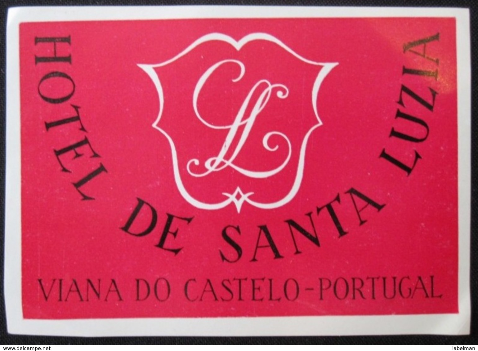 HOTEL PENSAO RESIDENCIAL SANTA LUZIA VIANA DO CASTELO TAG DECAL STICKER LUGGAGE LABEL ETIQUETTE AUFKLEBER PORTUGAL - Etiketten Van Hotels