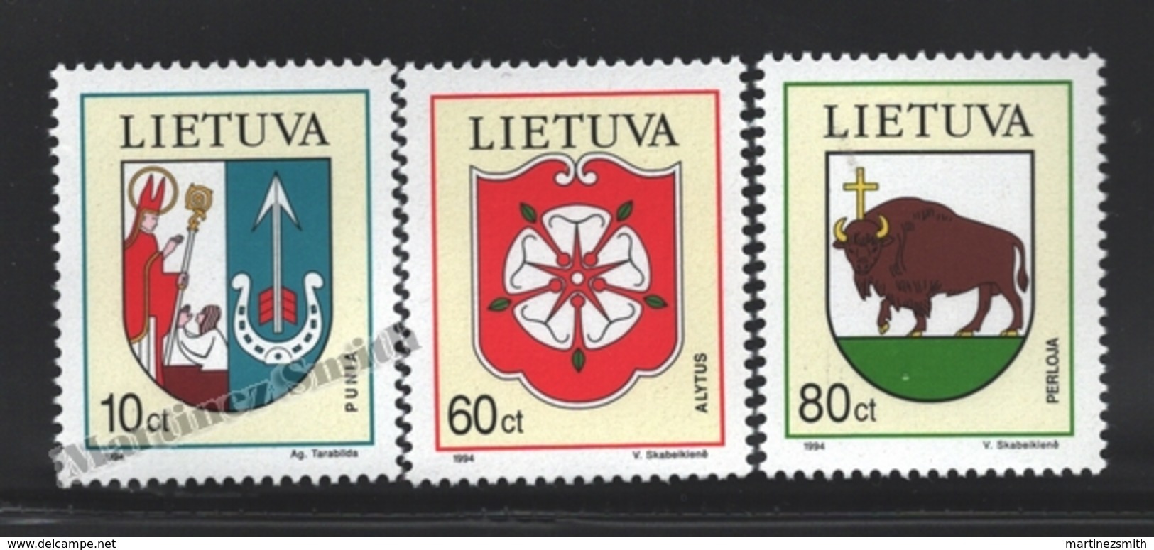 Lituanie – Lithuania – Lituania 1994 Yvert 492-94, Coat Of Arms Of The City - MNH - Lituania