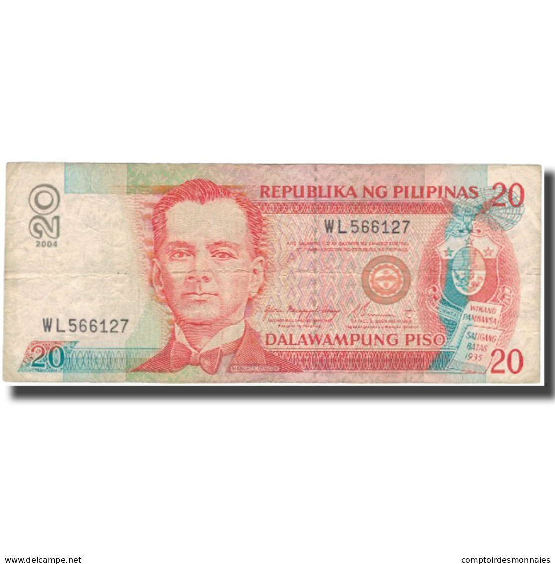 Billet, Philippines, 20 Piso, 1935, KM:182h, TB - Philippines
