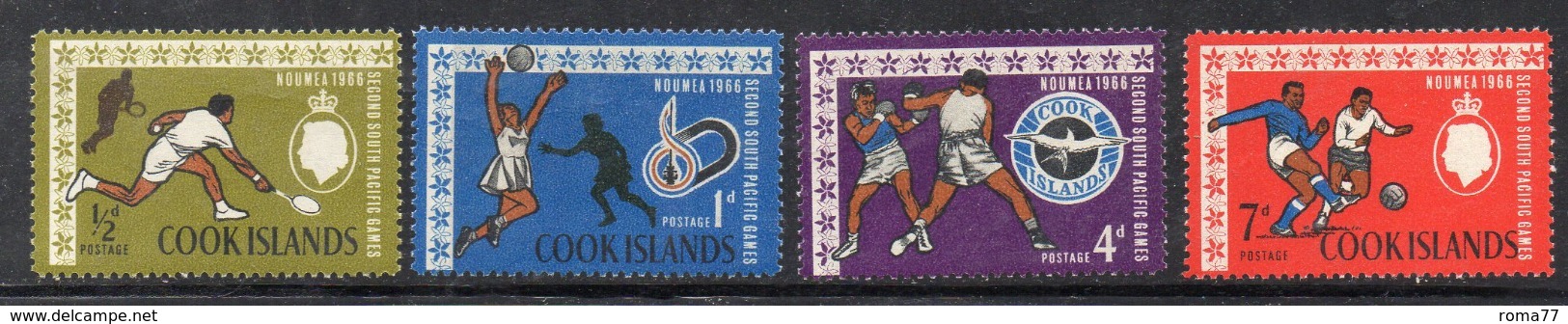 APR2227 - COOK 1967 ,   Yvert Serie N. 116/119 ***  MNH (2380A)  Sport - Cook