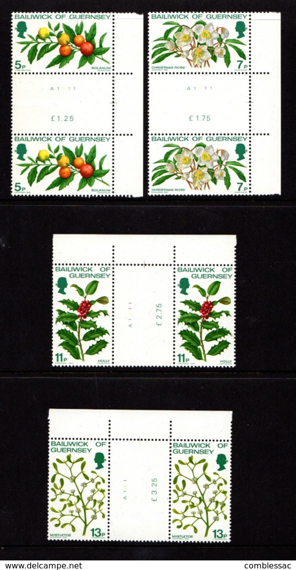 GUERNSEY    1978    Christmas     Set  Of  4    Gutter  Pairs      MNH - Guernsey