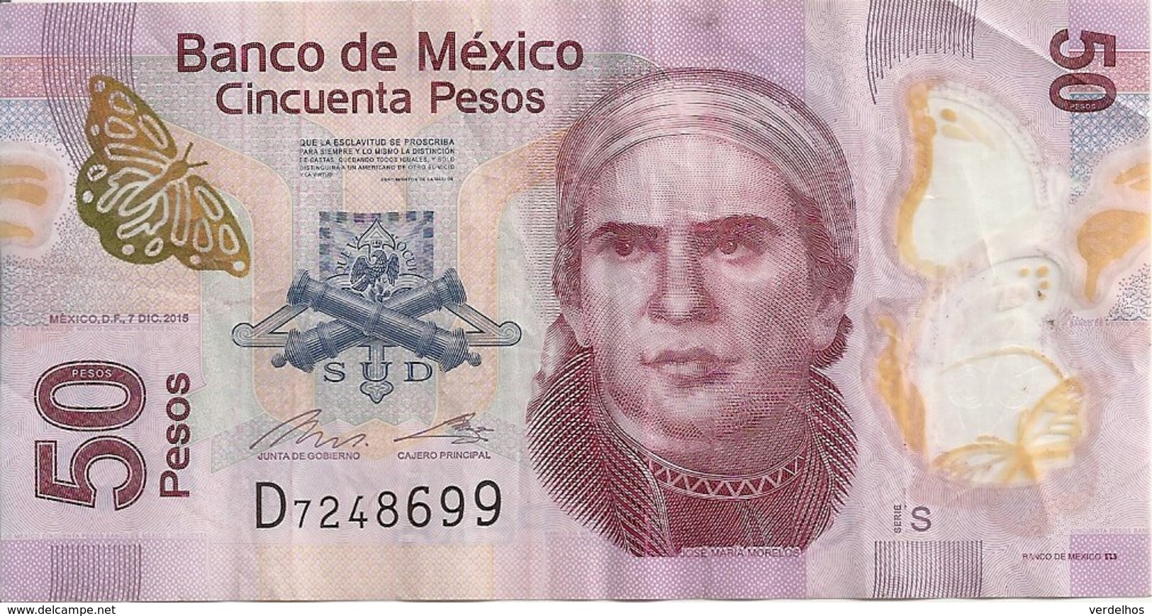 MEXIQUE 50 PESOS 2015 VF P 123A E - Mexique