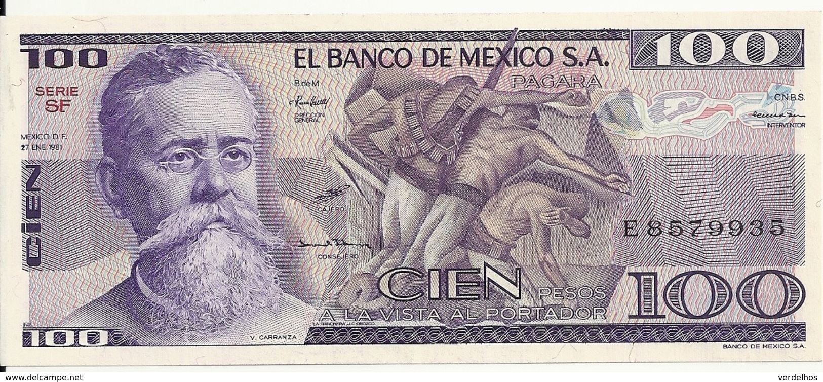 MEXIQUE 100 PESOS 1981 UNC P 74 A - Mexico