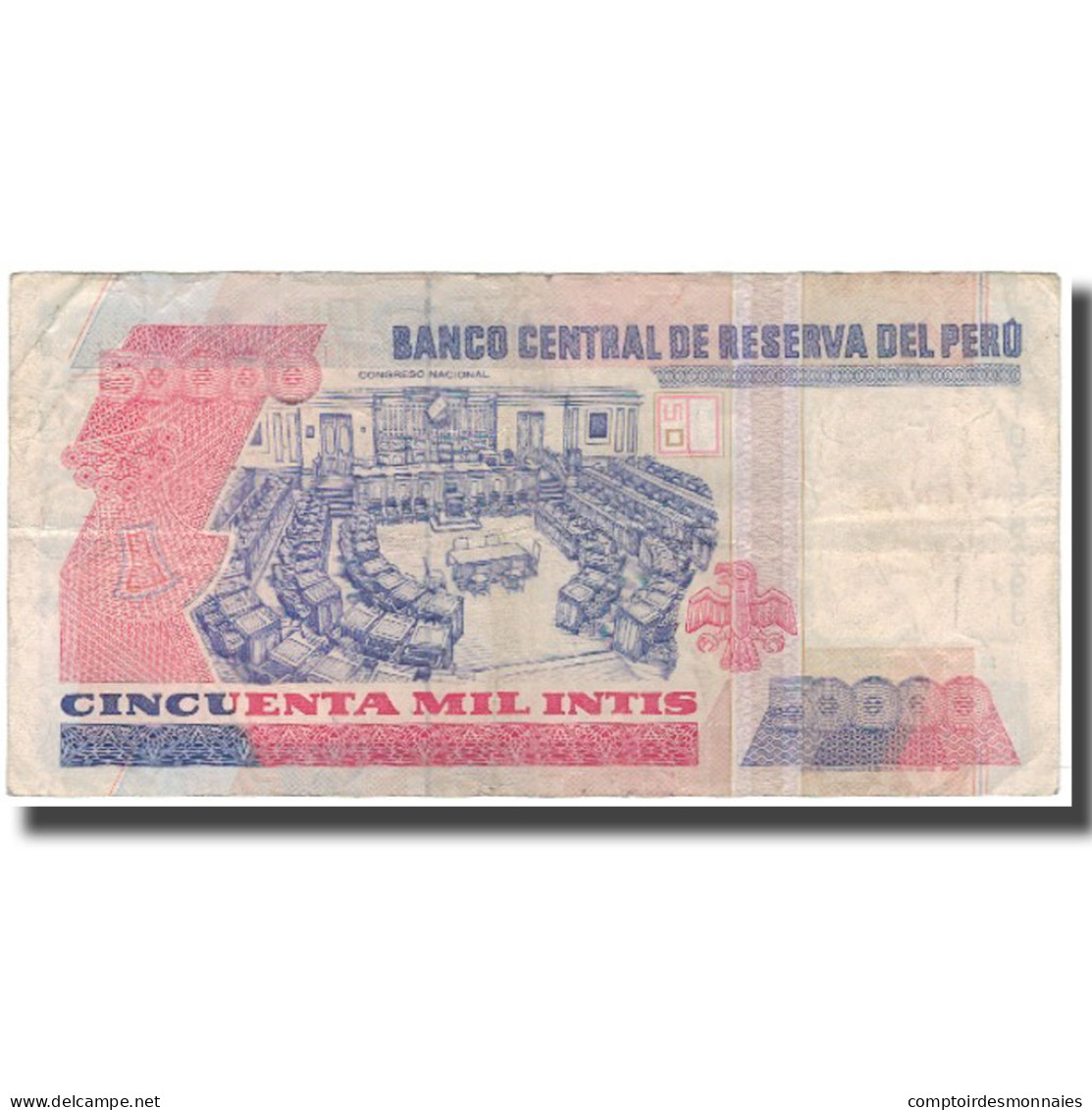 Billet, Pérou, 50,000 Intis, 1988, 1988-06-28, KM:142, TB - Peru