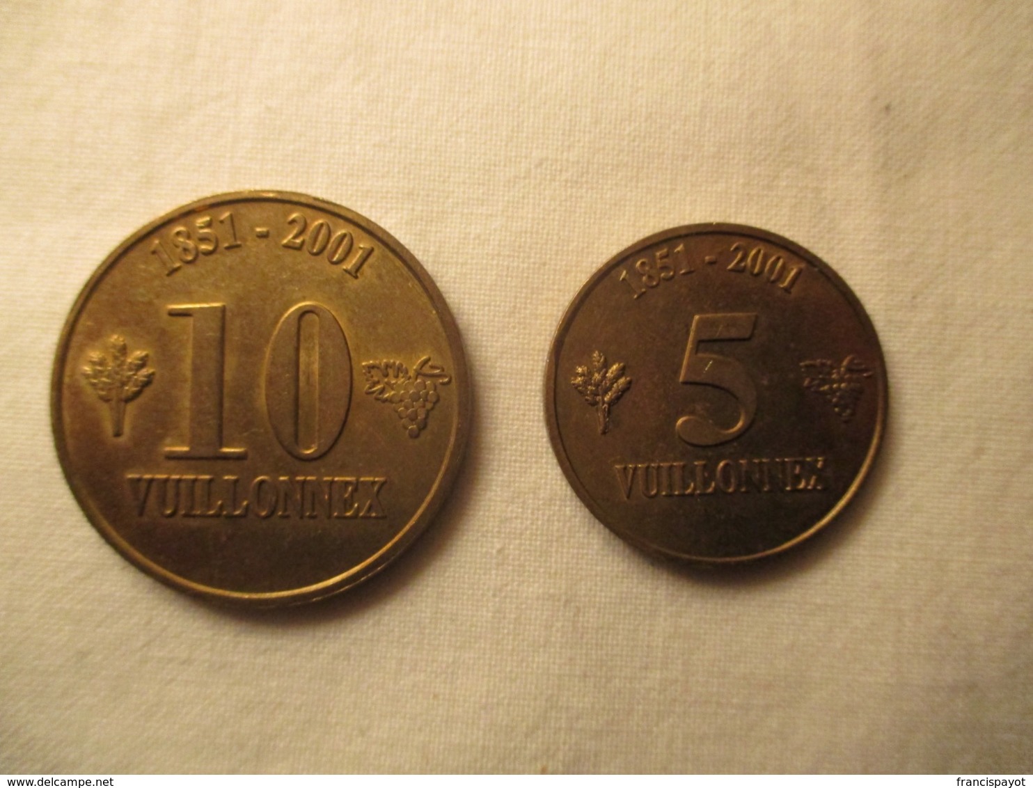 Suisse: Jetons De Confignon 150 Ans D''autonomie - 1, 2, 5 & 10 Vuillonnex 2001 - Monedas / De Necesidad