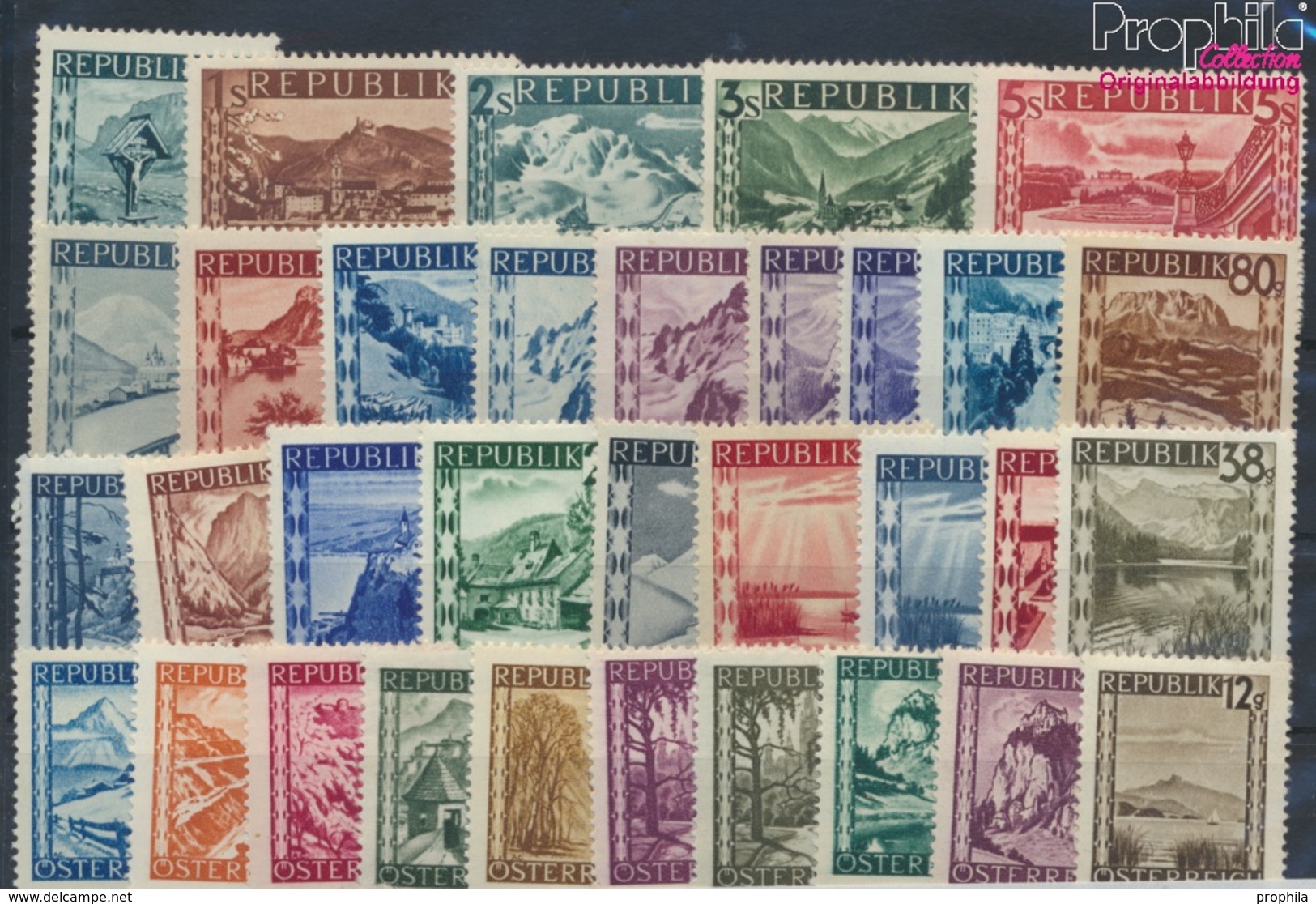 Österreich 738-770 (kompl.Ausg.) Mit Falz 1945 Landschaften (9352094 - Ungebraucht
